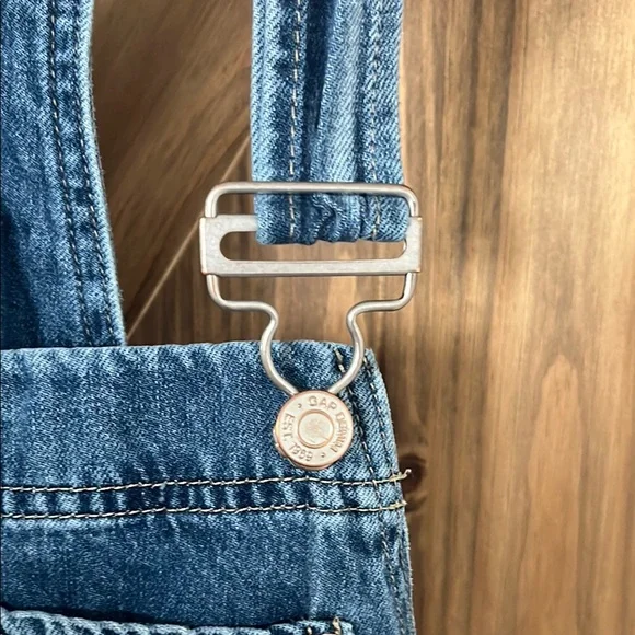 GAP Blue Denim Buttoned Overalls - Picture 3 of 9
